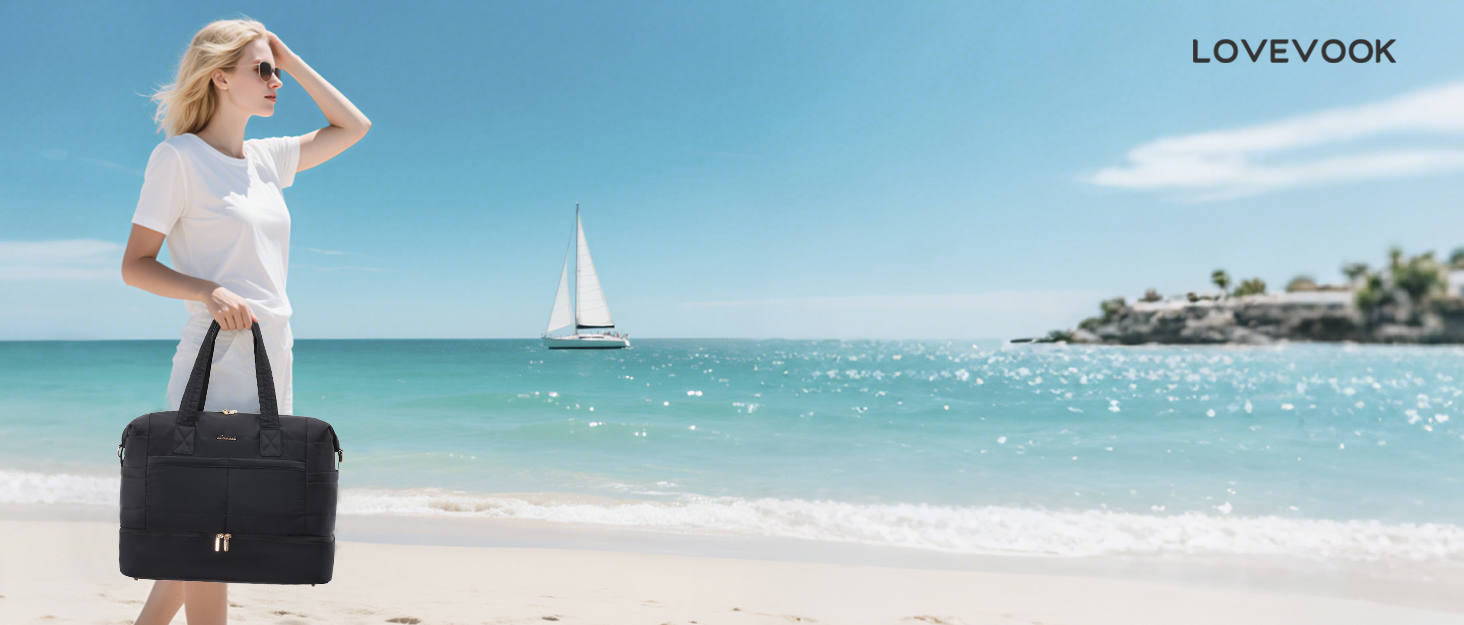 Сумка-мішок LOVEVOOK для подорожей, 52x38x25 см, 50 л (для вихідних, клініки, пологового будинку, авіаперельотів, спорту)