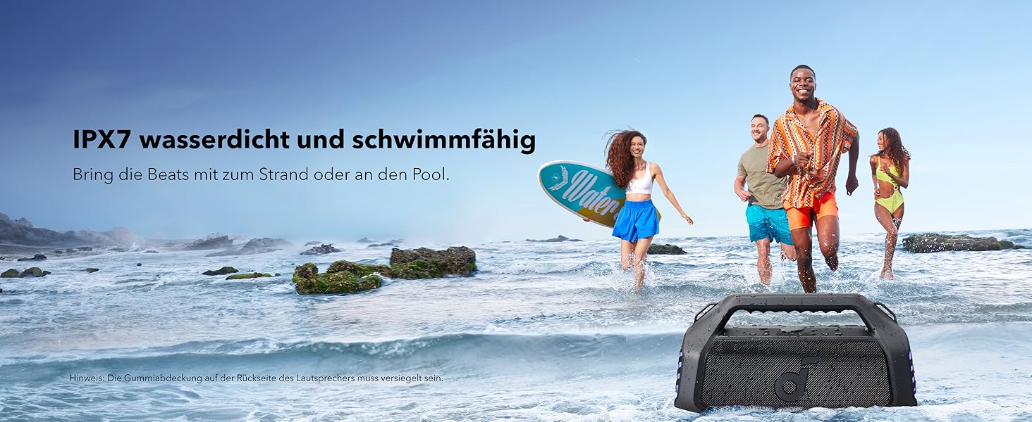 Soundcore Boom 2 Plus: Портативна Bluetooth колонка, 140W, IPX7, RGB, Power Bank, Чорний