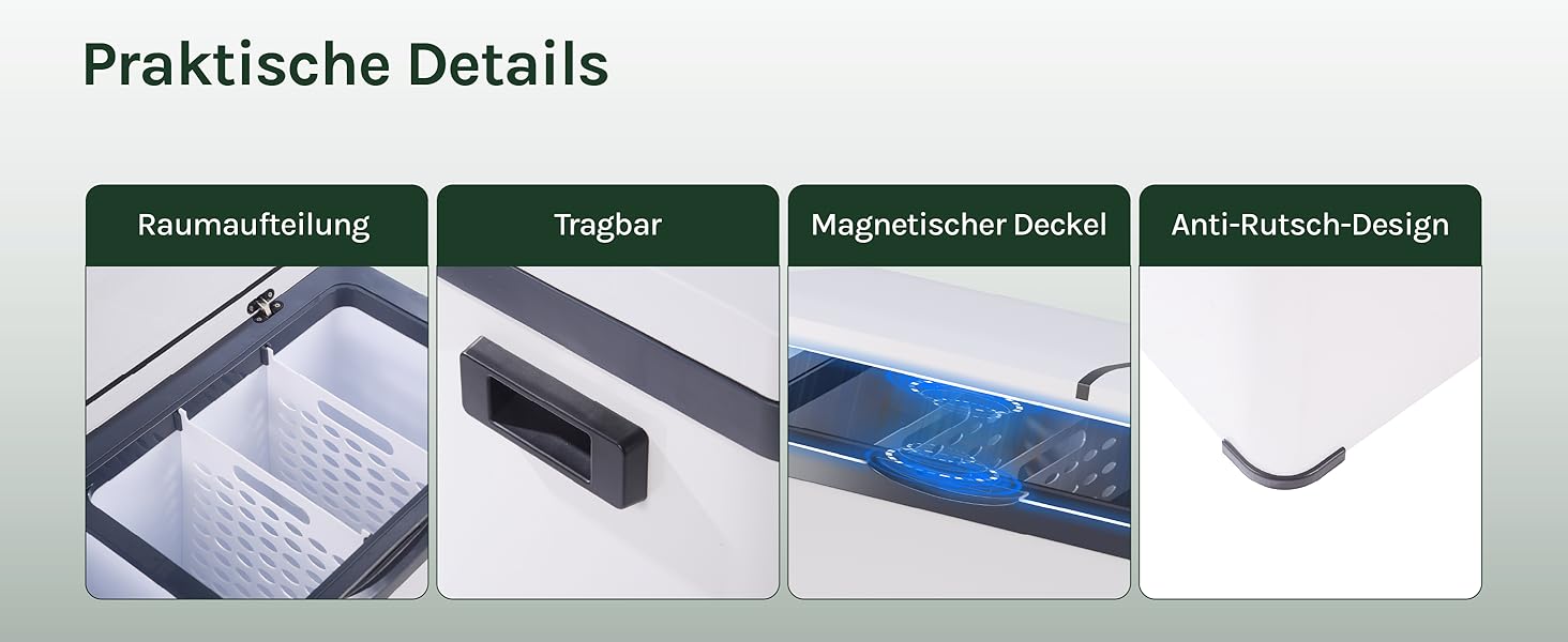 Автомобільний холодильник WOLTU 30л, електричний 12/230V, двозонний, для авто, пляжу, пікніка - білий + адаптер