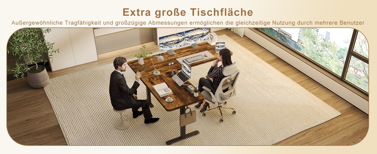 Регульований кутовий стіл 160x140 см з полицею, електропривод, коричневий