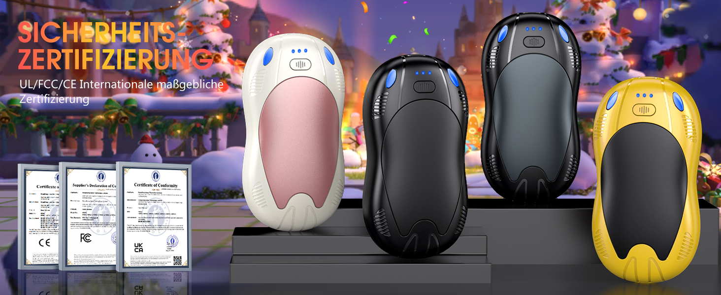 Електричні грілки для рук FANDLISS 10000mAh, 2 шт., з двостороннім нагрівом, USB, 3 режими, для кемпінгу та активного відпочинку