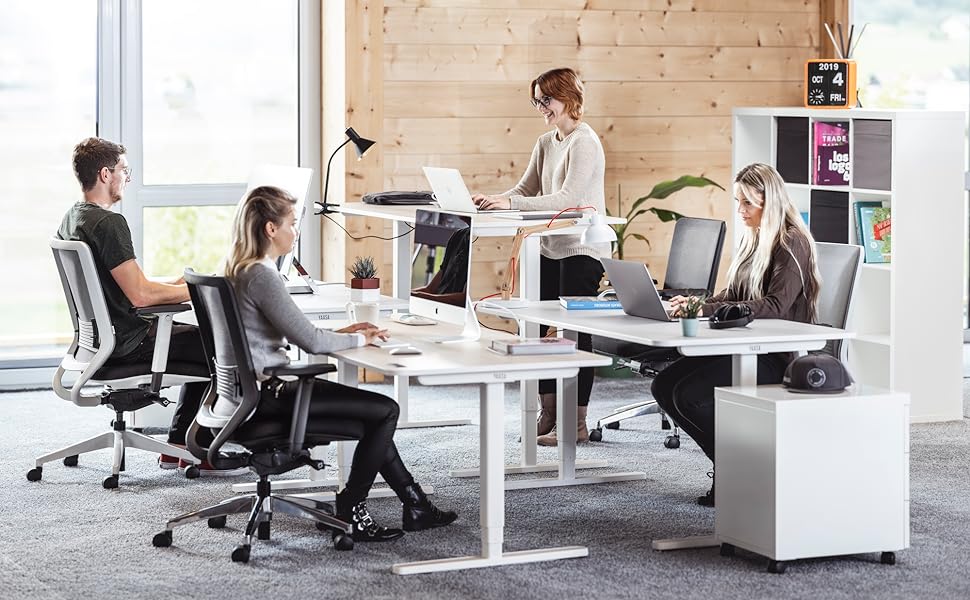 Письмовий стіл Yaasa One Standing Desk, 951 см, білий, невеликий практичний стіл поміщається в кожному кутку, гарантія 5 років, електричний стіл для домашнього офісу з регулюванням висоти, стіл з регулюванням висоти Offwhite