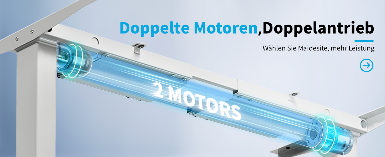 Електричний регульований стіл MAIDeSITe T2 Pro Plus (Чорний, Сірий) з 2 моторами, 3 ступені регулювання та пам'ять