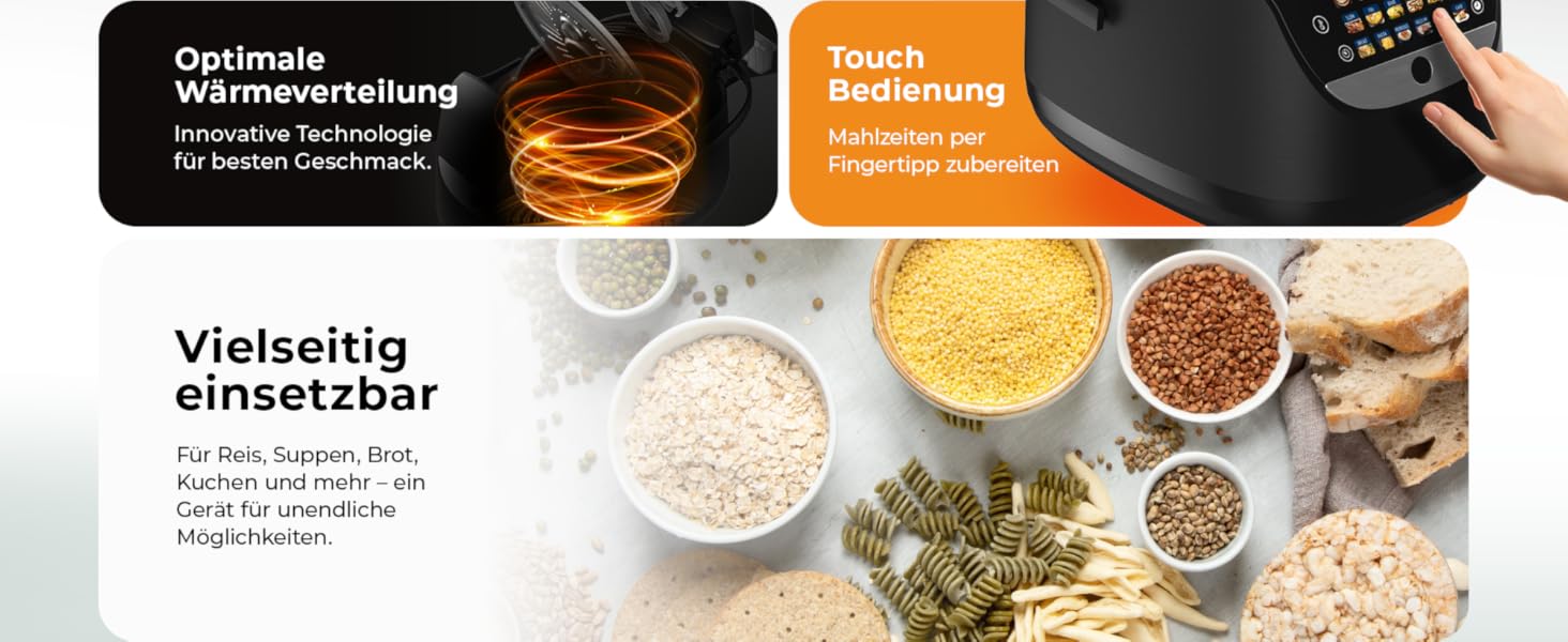 Бальтер Мультиварка-рисоварка, 4л, 18 програм, Fuzzy Logic, з аксесуарами та рецептами