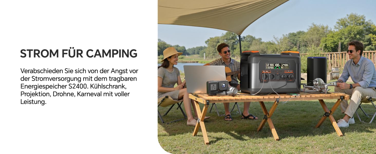 Портативна електростанція Power Lifting 3000W, 1102,5Wh, LiMnFePO4, сонячна панель MPPT 400W, USB-C 100W, для кемпінгу та відпочинку на природі (S2400)