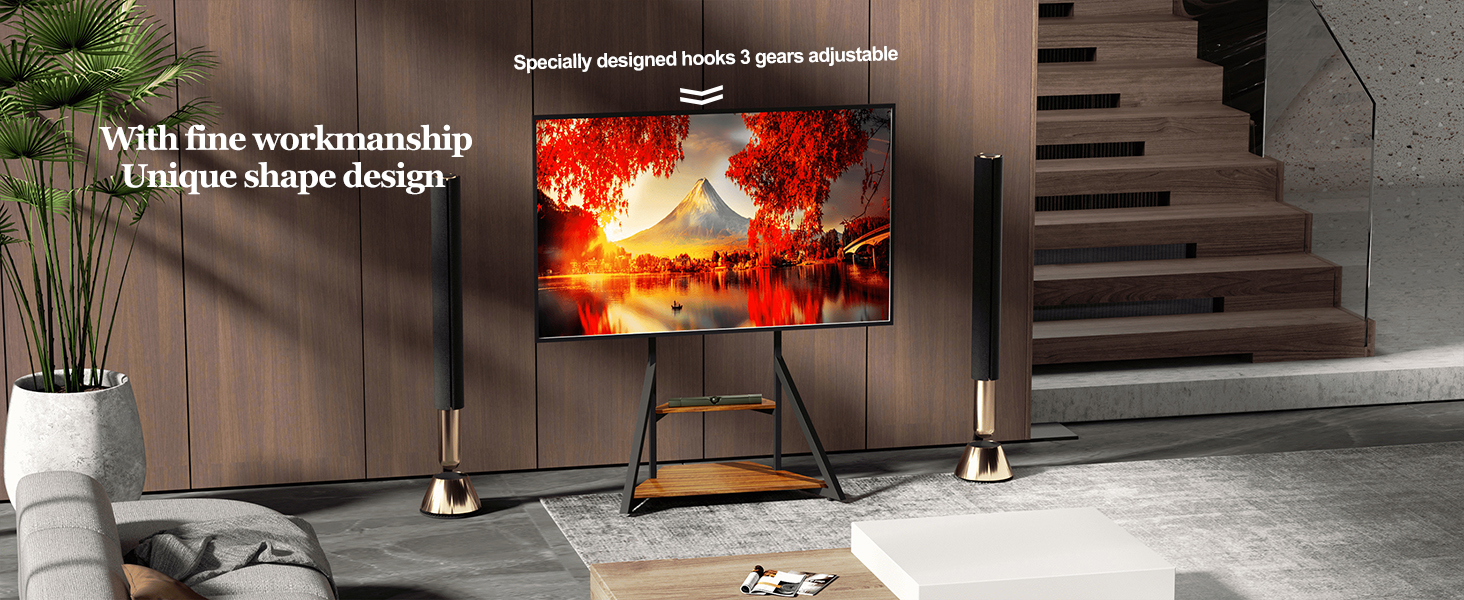 Стійка для телевізора Boden 65-100 дюймів з поличкою та колесами, VESA 800x600, до 100 кг