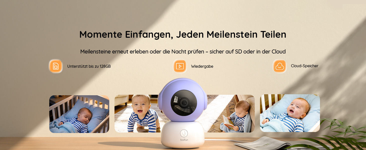 Відеоняня BOIFUN 2K/3MP з камерою Wi-Fi, нічним баченням, 5