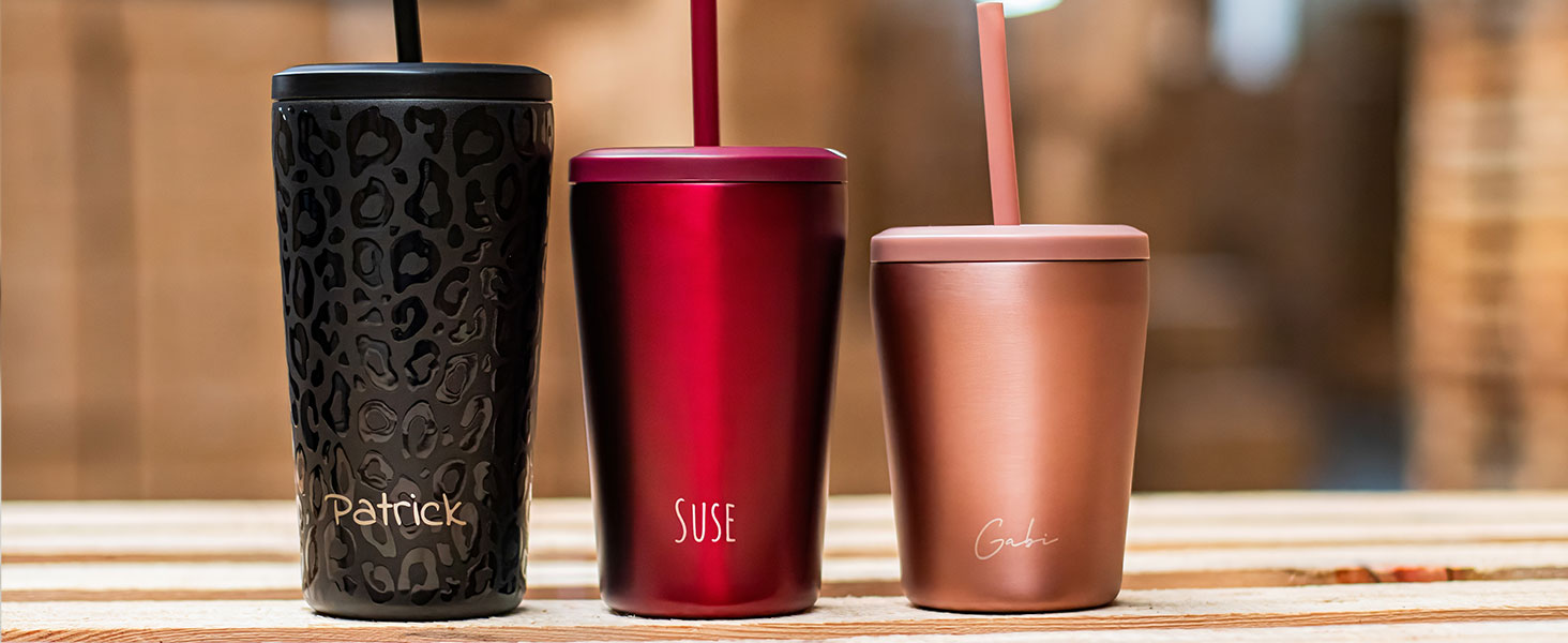 Термокружка Milu 400 мл - не протікає, з нержавіючої сталі, з трубочкою, ізольована, зберігає тепло 10 годин / холод 20 годин, без BPA (White Leopard)