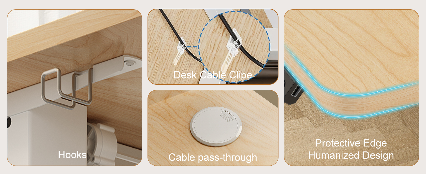 Регульований стіл JUMMICO з USB-портом для зарядки, електричний, 120 x 60 см (Бежевий)