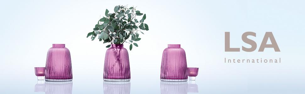 Ваза LSA Pleat, 26 см, Heather