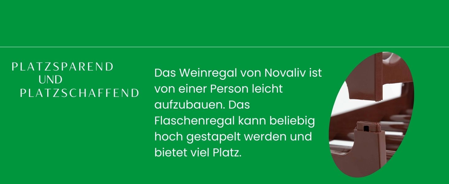 Пластикова полиця для пляшок Novaliv на 36 пляшок, розширювана, коричнева. Полиця для вина, напоїв, спиртних напоїв. Система зберігання пляшок, шафка для пляшок