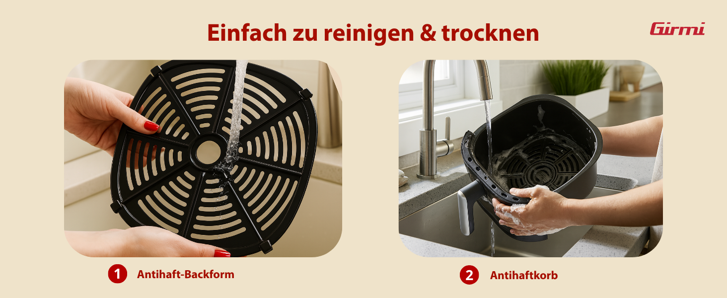 Аерофритюрниця Girmi FG26 Ecofrit Bis з двома зонами приготування, 9 л, 2400 Вт, цифровий дисплей, антипригарне покриття, BPA/PFOA Safe, чорний/сріблястий