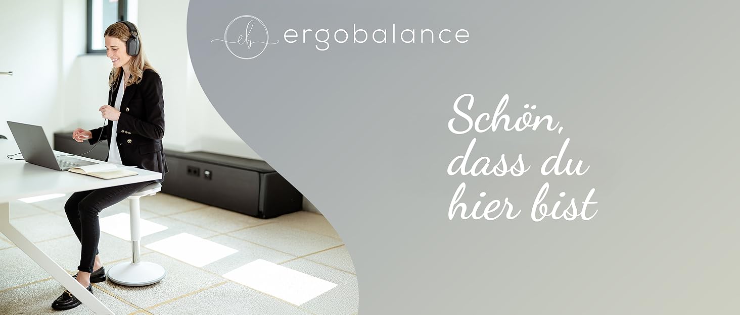 Ергономний стільчик ErgoBalance 3-в-1: офісний, стільчик-сідло, для стоячи, регульований, з антиковзним покриттям, білий