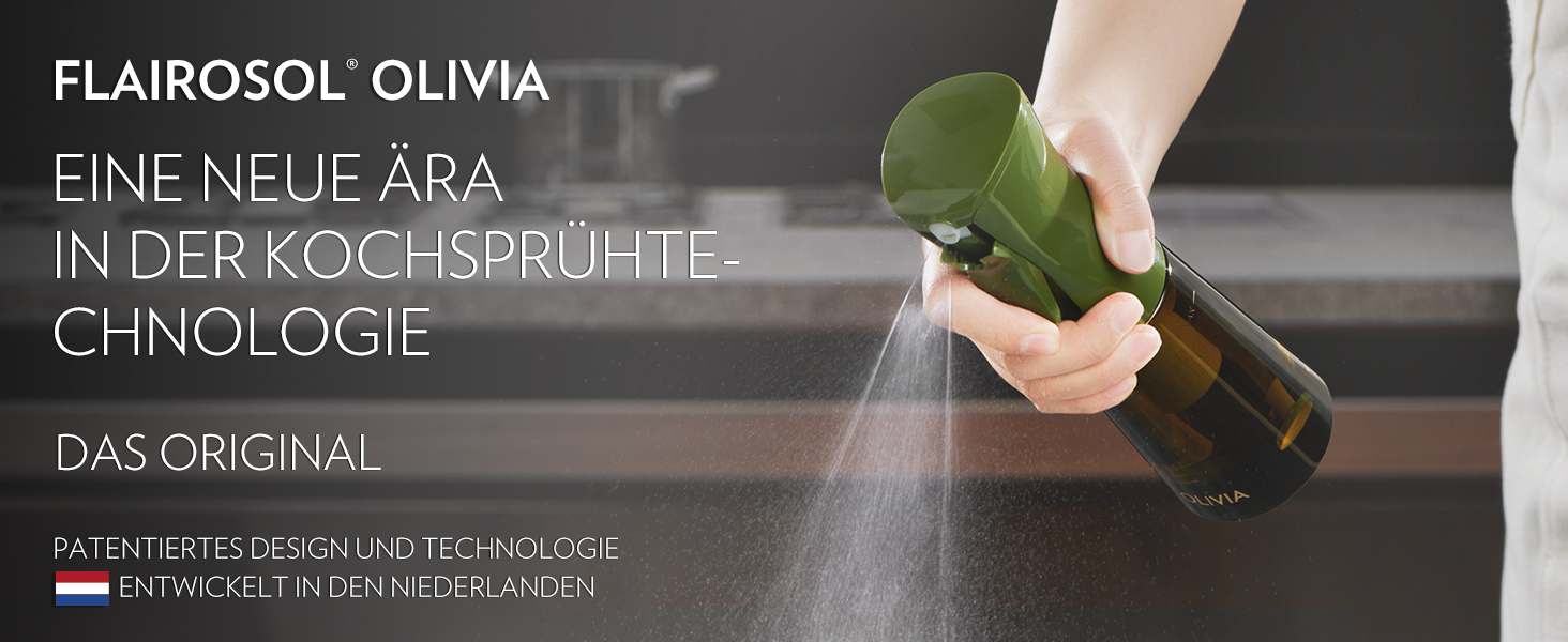 Скляний розпилювач для оливкової олії FLAIROSOL OLIVIA, 200 мл, дозатор для кухні, гриля та аерофритюрниці (Зелений)
