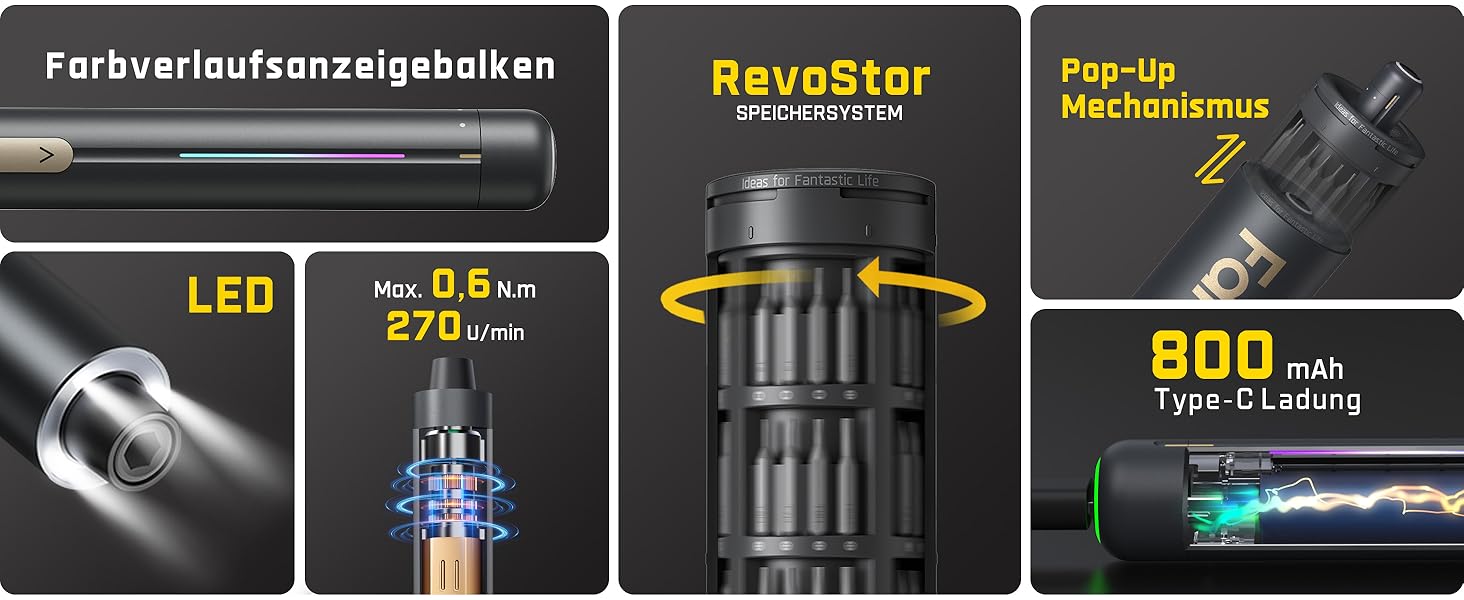 Набір мініатюрних викруток Fanttik E2 Ultra 50-в-1, електричний, 3.7V, 0.6Нм, для ремонту iPhone, ноутбуків, окулярів, годинників (сірий)