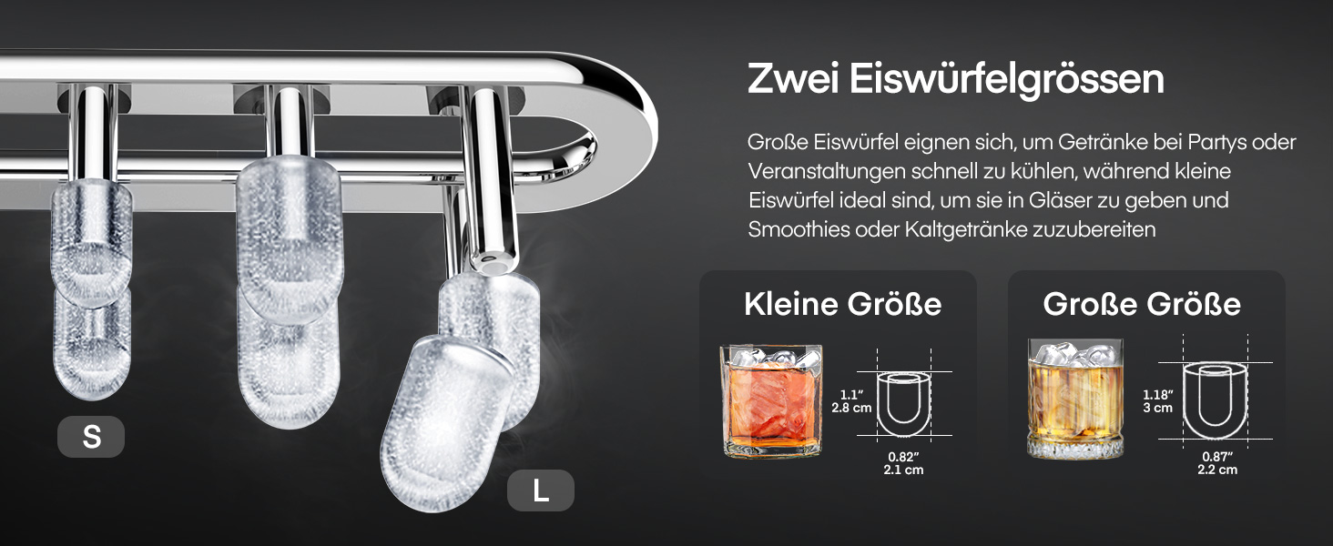 Льодогенератор Fohere 14 кг/24 год, швидке виробництво льоду (5 хв), 2 розміри кулеподібного льоду, самоочищення, з ручкою, лопаткою та кошиком для вечірок, офісу, кемпінгу - Чорний