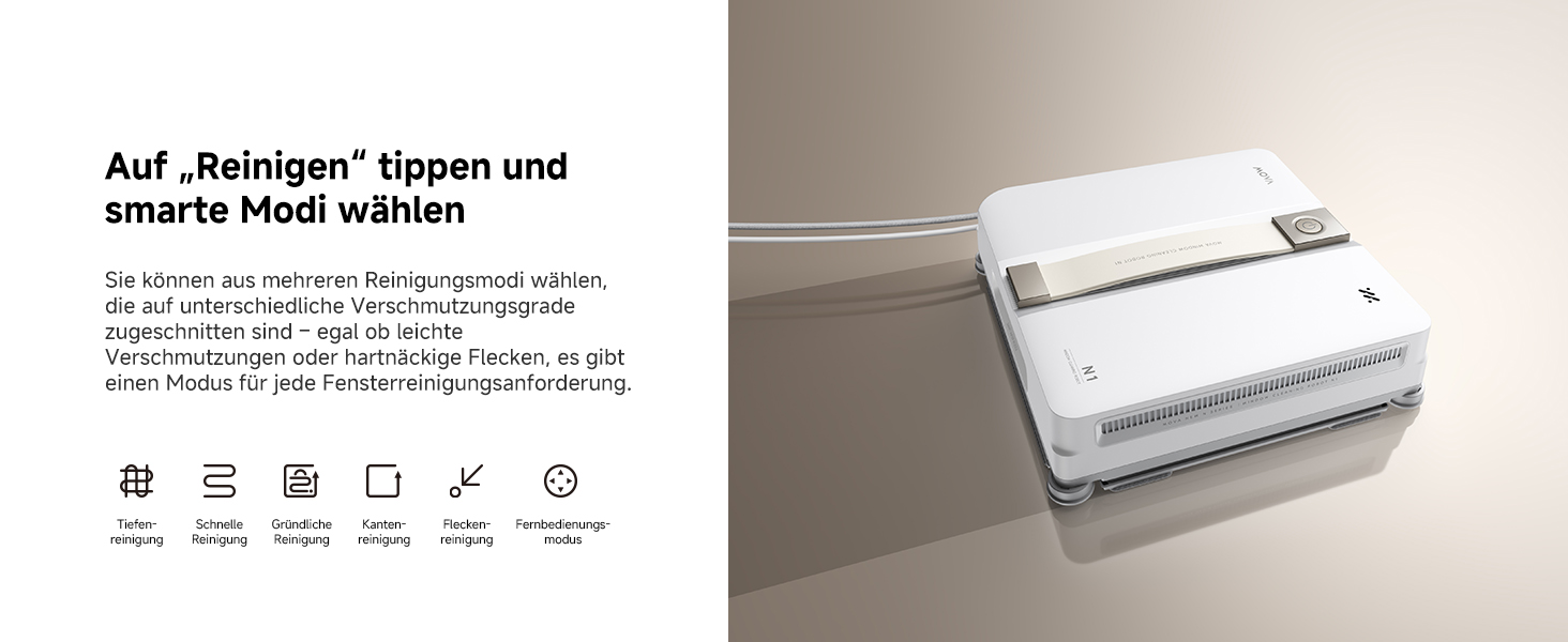 Робот для миття вікон MOVA N1, компактний, система подвійного розпилення, 8000 Па, безпечний, інтелектуальна навігація, повне покриття, все в одному