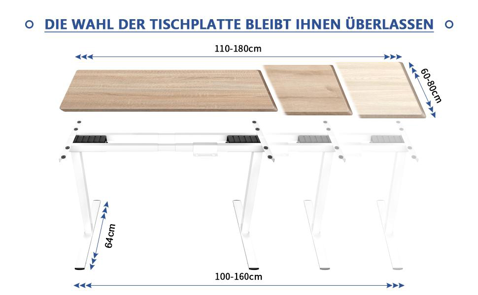 Електричний регульований стіл Homall з 2 моторами, підйом до 100 кг, телескопічний, з пам'яттю та захистом від зіткнень (білий)