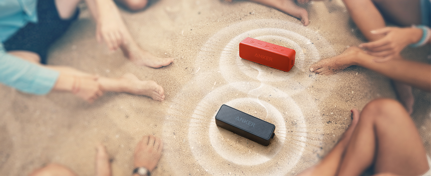 Портативна Bluetooth колонка Anker SoundCore 2 - потужний звук, глибокий бас, 24 години роботи, водонепроникність IPX7, для iPhone, Galaxy та інших пристроїв (Чорний)