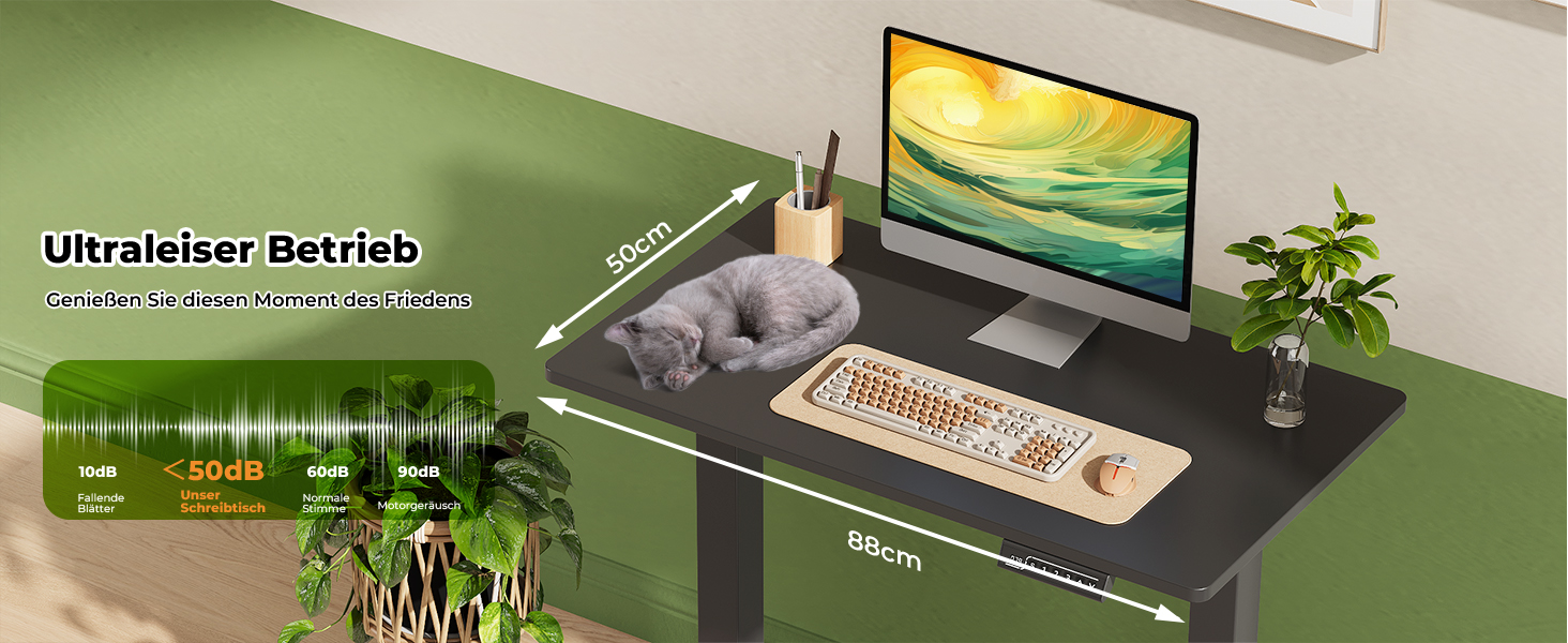 Електричний регульований стіл Gibbon Mounts 88x50 см для дому та офісу, чорний