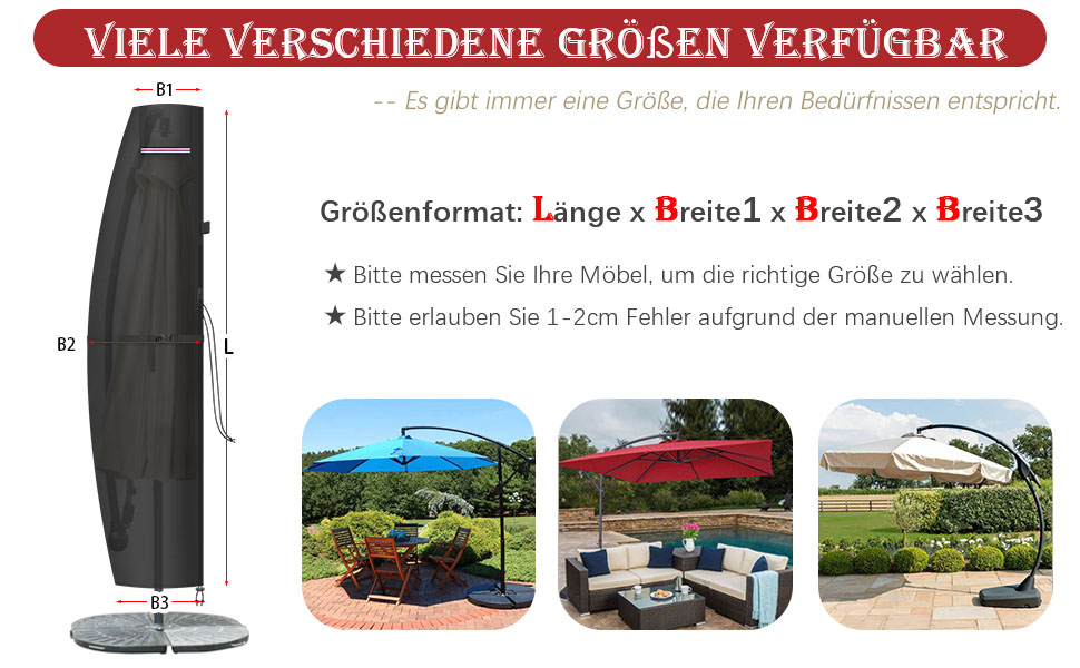 Захисний чохол для парасольки/перголи LAMUNI, водонепроникний, для парасольки/перголи 3-5м, 220x40/70/50 см