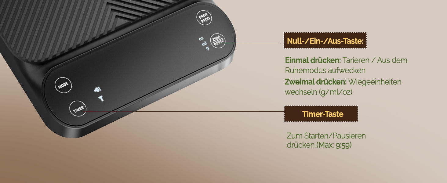 Ваги для кави Maestri House S3 з таймером, 3 кг/0,1 г, перезаряджувані, цифрові, для еспресо, з 3 режимами заварювання, регульованими співвідношеннями та індикатором потоку, для Pour Over, French Press – чорні