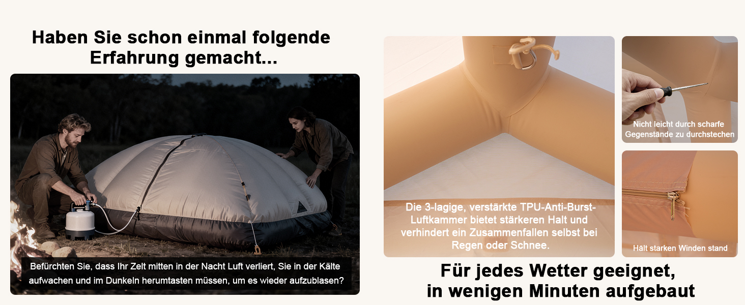 Надувний намет для кемпінгу Oxford 10 осіб - Водонепроникний, Air Glamping намет для відпочинку на природі