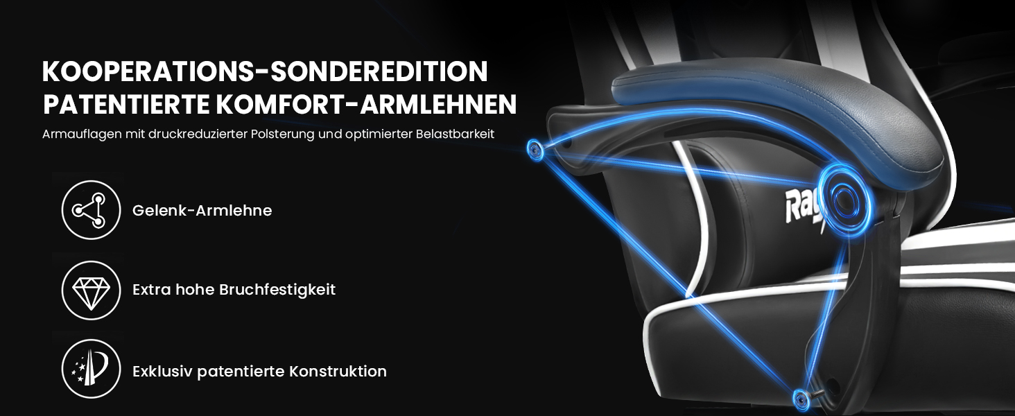 Ігровий крісло-шкік Gamer Sessel - ергономічне ігрове крісло з підтримкою попереку, регульоване по висоті, м'яке, до 150 кг, велике