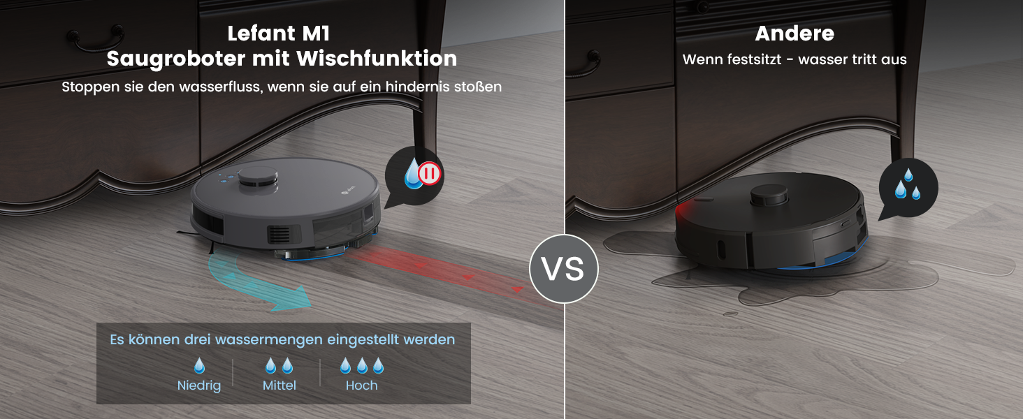Робот-пилосос LEFANT M1G з функцією миття, 5500Pa, LiDAR-навігація, багатошарове мапування, віртуальна зона, керування через Alexa/APP/WiFi, ідеальний для шерсті тварин, килимів та твердих підлог