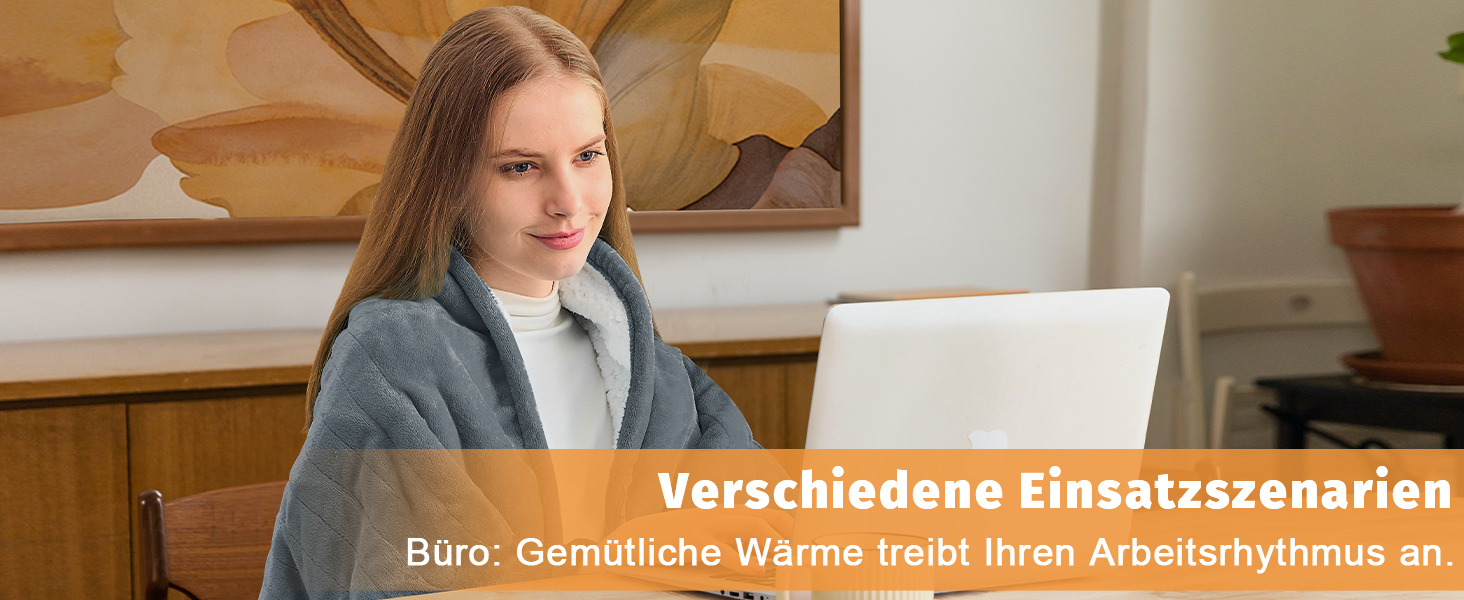 Електрична ковдра BOMOVA з автовимкненням, 130x180 см, сіра. Тепла, пухнаста ковдра для дому, подарунок на Різдво. 10 температурних режимів, таймер 5 годин.