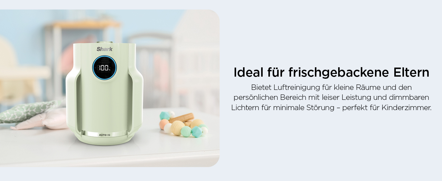 Повітряний фільтр Shark NeverChange HP150EU: для приміщень до 60 м², HEPA-фільтр на 5 років, уловлює 99,97% алергенів, авто-режим, тиха робота, LED-дисплей, білий