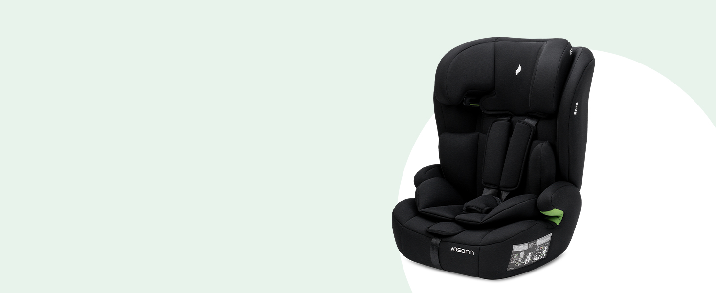 Автокрісло Osann Resa Kindersitz 76-150 см, i-Size, 1 рік+, без Isofix, 5-точкова система, регульований підголівник, чорний
