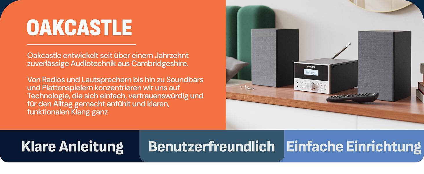 Акустична система Oakcastle BK100 Bluetooth 5.4, 60W 2.0 Hi-Fi поличні колонки для телевізора (HDMI ARC) та ПК, білі, з пультом