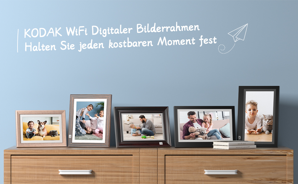 Цифровий фоторамка Kodak 10.1 дюйма з IPS-екраном, відтворення фото/музики/відео, USB/SD, календар, будильник, з пультом дистанційного керування, чорний