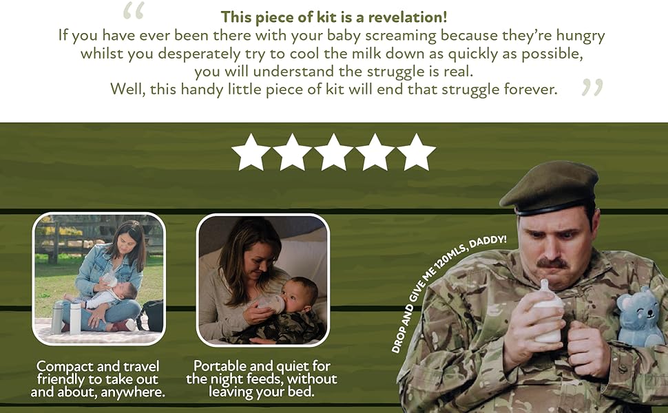 Nuby RapidCool™ - Готувальник дитячої суміші за 2 хвилини, з дозатором, ізотермічною пляшкою та цифровим дисплеєм - Ідеально для подорожей