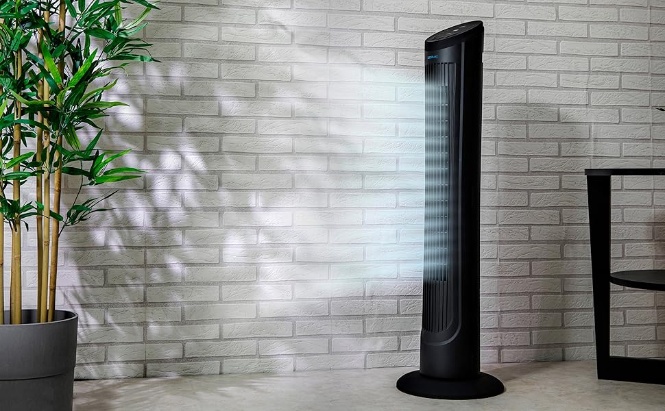 Вентилятор вежний Cecotec EnergySilence 9090 Skyline з пультом та таймером, 45 Вт, 102 см, чорний