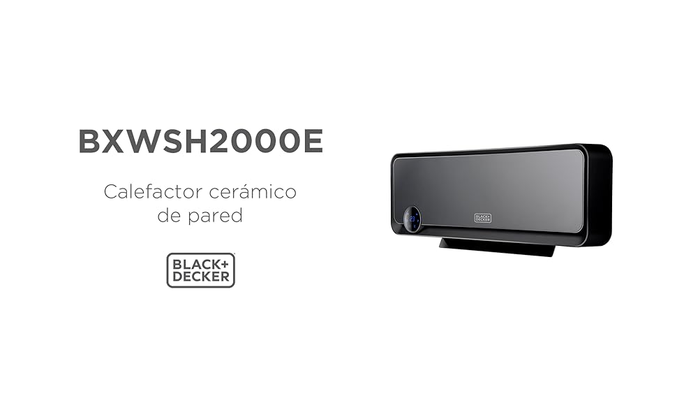 Конвектор BLACK+DECKER BXCSH1800E, 1800 Вт, чорний, з можливістю кріплення на стіні