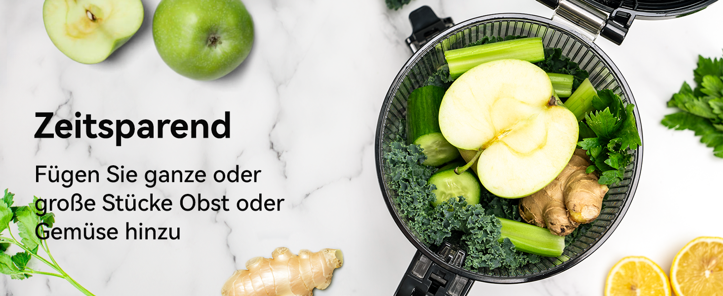 LINKChef Slow Juicer: повільний соковичавник для овочів та фруктів, 1.8 л, з функцією реверсу, BPA Free