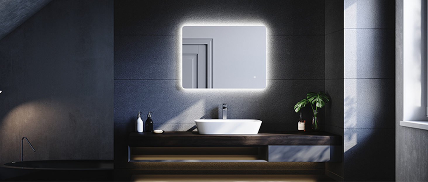 Дзеркало для ванної кімнати Badspiegel LED 60x80 см з підсвічуванням, сенсором та протизапарюванням, IP44, 3 колірні температури