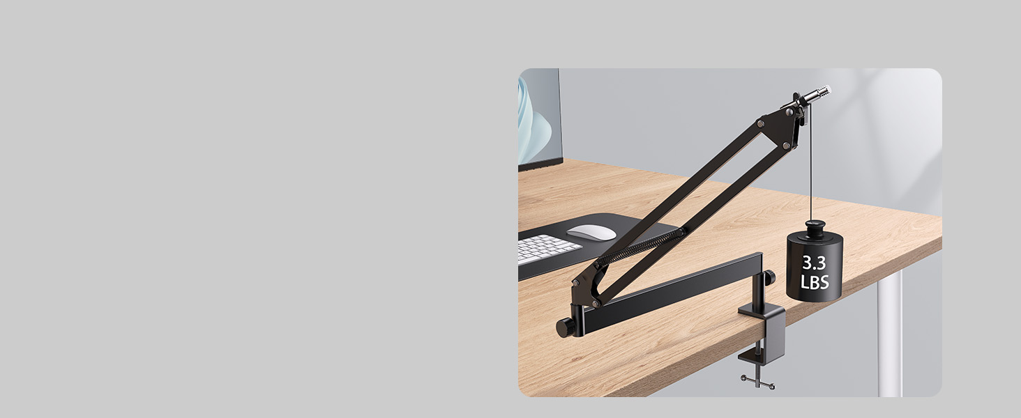 Мікрофонна стійка Tonor T40LP з гнучким кріпленням для мікрофона (чорна, пружинний механізм) - для геймінгу, подкастів, запису