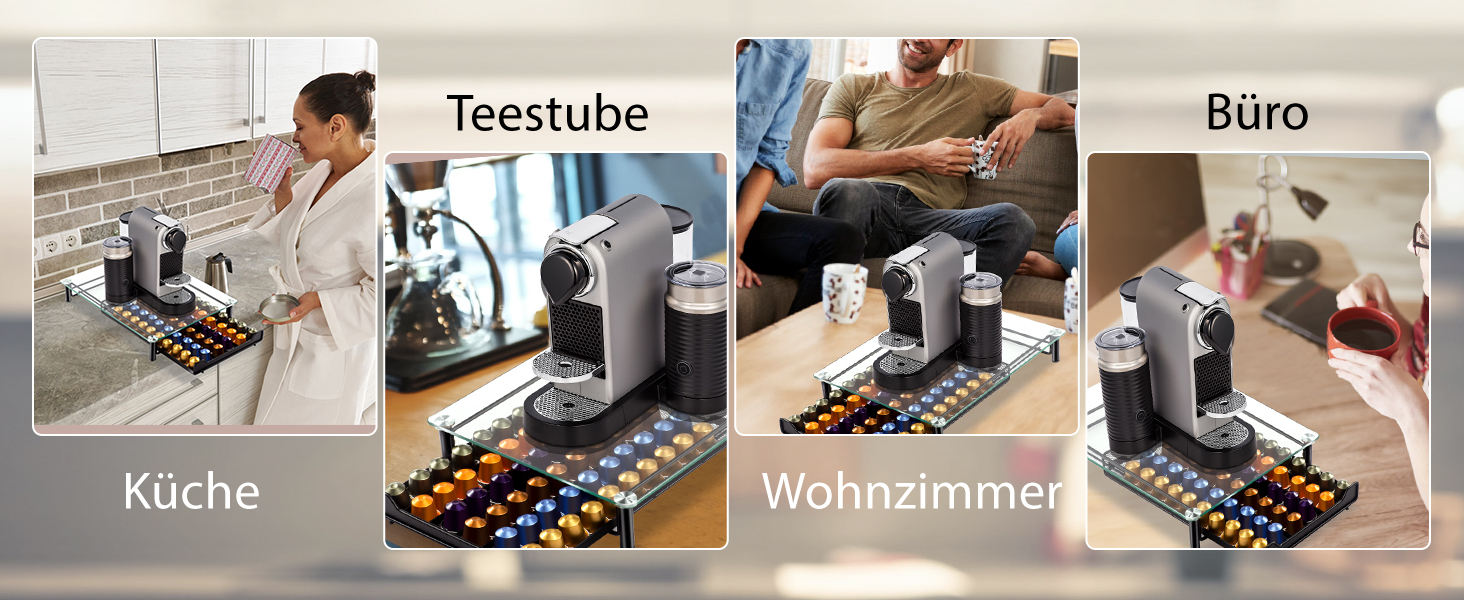 Підставка для капсул Nespresso Masthome, 60 капсул, скло, з серветкою для чищення