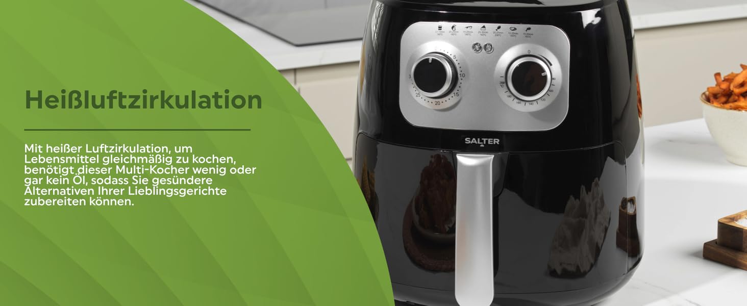 Фритюрниця Salter 4.2 л ручна, без масла, EK6364VDE – мультикухня для приготування м'яса та риби