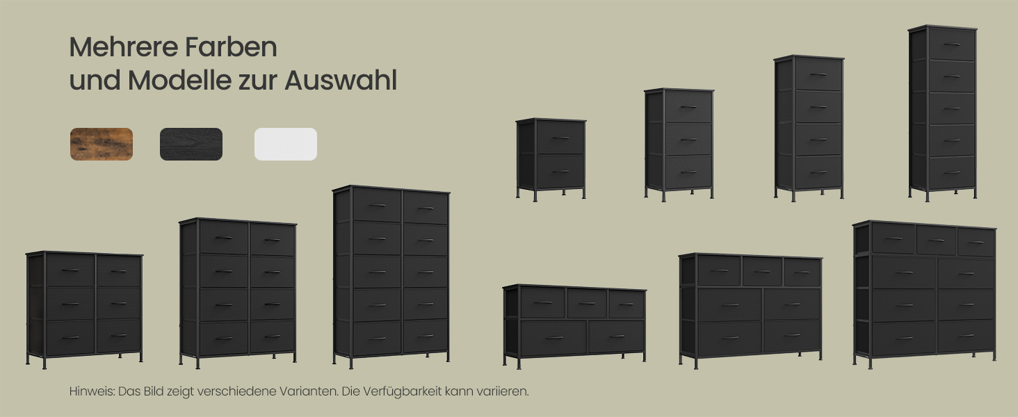 SONGMICS Комод зі 7 висувними ящиками, шафа для зберігання, сталь, MDF, флізелін, для спальні, прихожої, вітальні, білий (LGS323WH01)