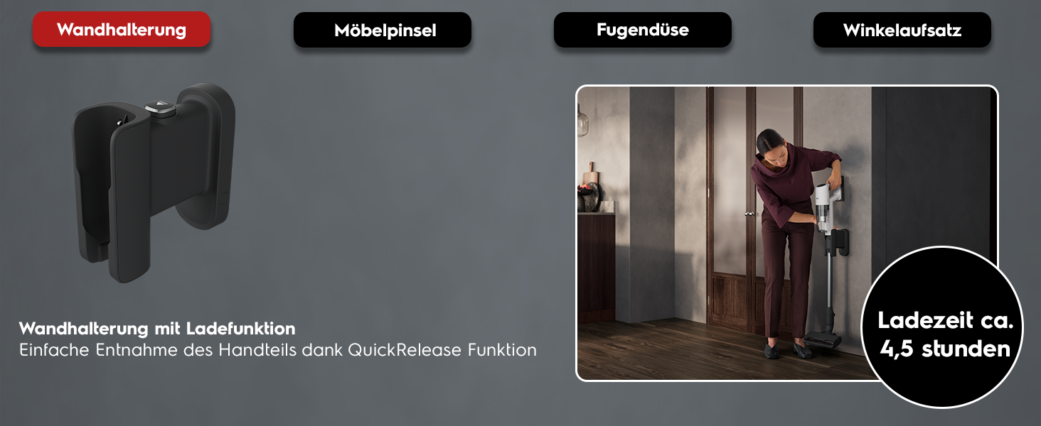 Акумуляторний пилосос AEG ÖKO AP71UB14AM: потужний, легкий (2.2 кг), ергономічний, з перероблених матеріалів, до 50 хв роботи, 120 м², 2-в-1, 5-рівнева фільтрація, для всіх поверхонь, автоматичний, сірий