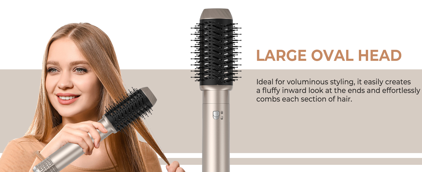 UMIGA Hairstyler 5-в-1: Фен-щітка, стайлер для волосся, випрямляч, плойка (Золотий)