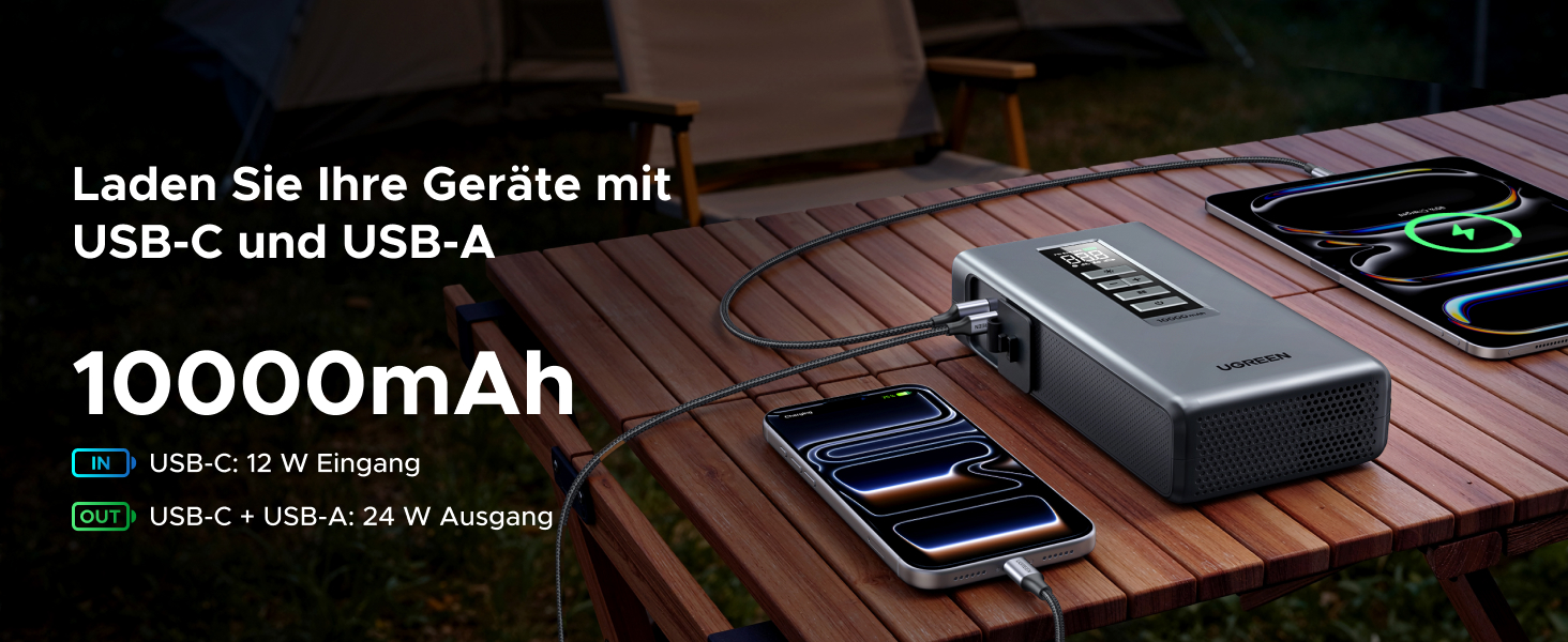 Пусковий пристрій UGREEN 3 в 1: Powerbank 10000mAh, бустер для авто та електричний компресор (помпа)