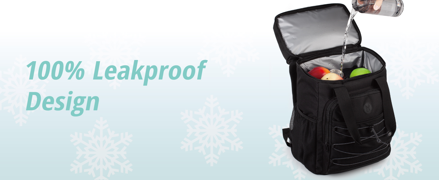 Чорний рюкзак-холодильник з м'якою ручкою, легкий та ізольований, велика місткість, для пляжу, кемпінгу, пікніка, риболовлі та походів