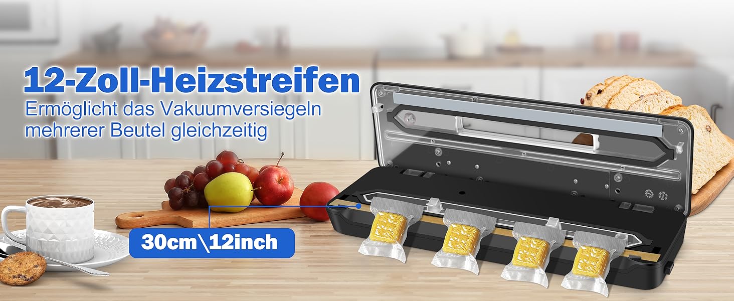 Вакууматор для продуктів 7 в 1 з подвійним швом, професійний вакуумний пакувальник з цифровим таймером, вбудованим різаком та 50 пакетами, сріблясто-чорний