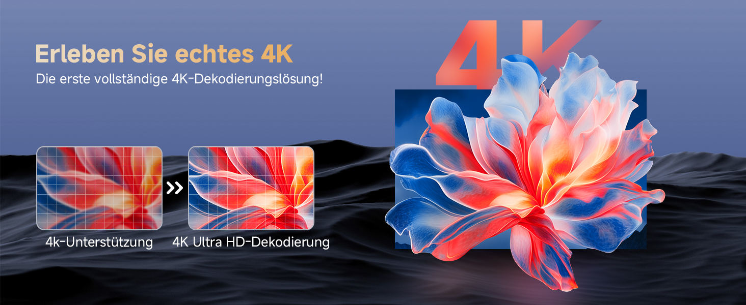 4K Smart проєктор KOGATA з авто-фокусом, WiFi 6, Bluetooth та підтримкою Netflix | Домашній кінотеатр для саду та стрімінгу | Сірий