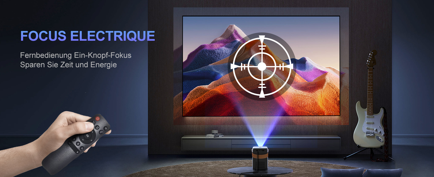 Mini-проектор WiMiUS 18000 Люмен з Wi-Fi та Bluetooth, 1080P Full-HD, для домашнього кінотеатру, сумісний з iOS/Android/Laptop/USB/PS5/AV, чорний